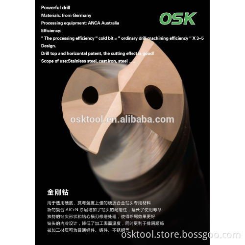 production and sale internal cooling drill